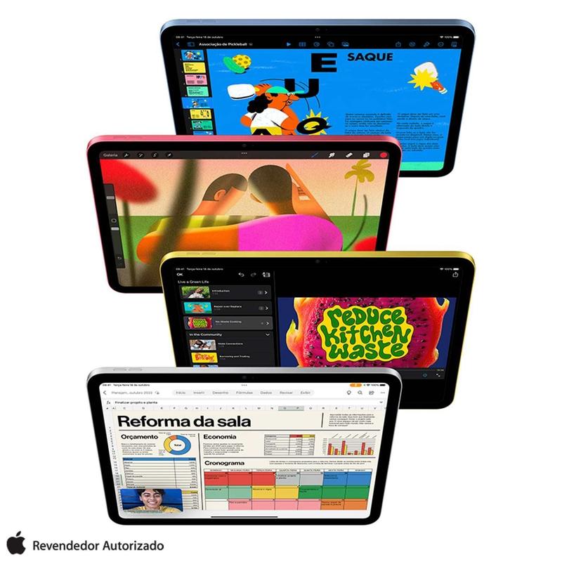 Apple iPad 10ª Geração, Chip A14 (Wi-Fi + Cellular, 64GB) - Azul